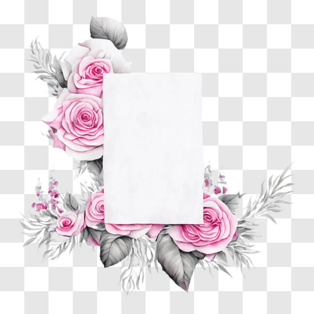 Download Invitation Card Background with Pink Roses PNG Online ...