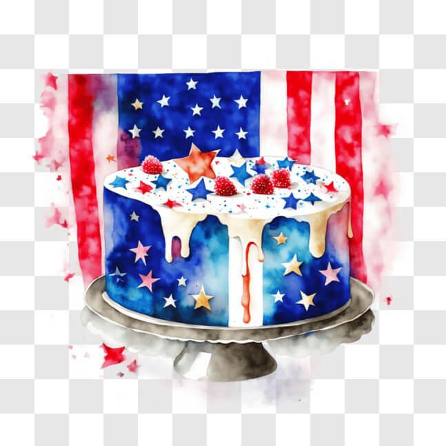 Download Watercolor American Flag Cake PNGs Online - Creative Fabrica