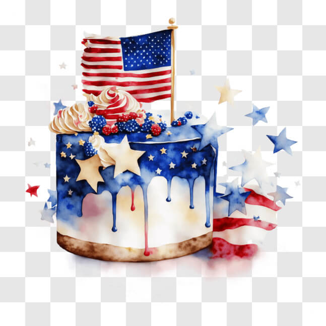 Download American Flag Cake for 4th of July Celebration PNGs Online ...