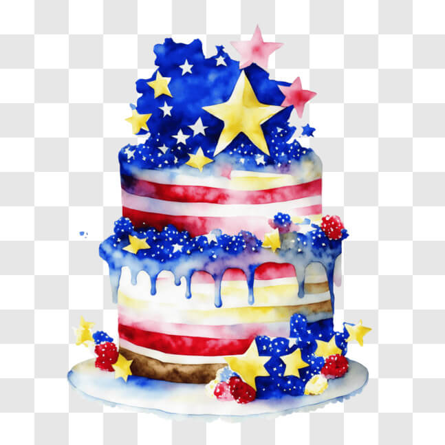 Download 4th of July Cake with Patriotic Decorations PNGs Online ...