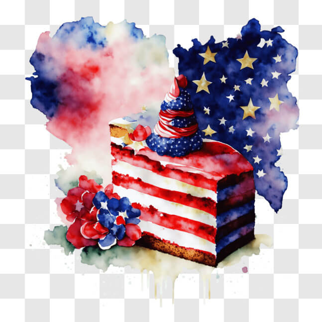 Download 4th of July Cake with American Flag Decoration PNGs Online ...
