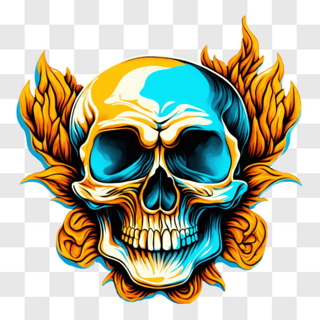 Download Abstract Skull with Flames on Black Background PNGs Online ...
