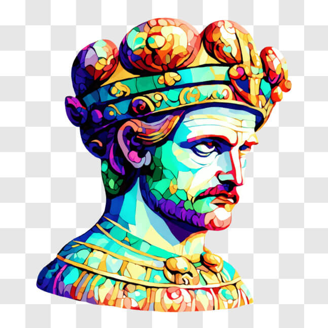 Download Ancient Portrait with Crown PNG Online - Creative Fabrica