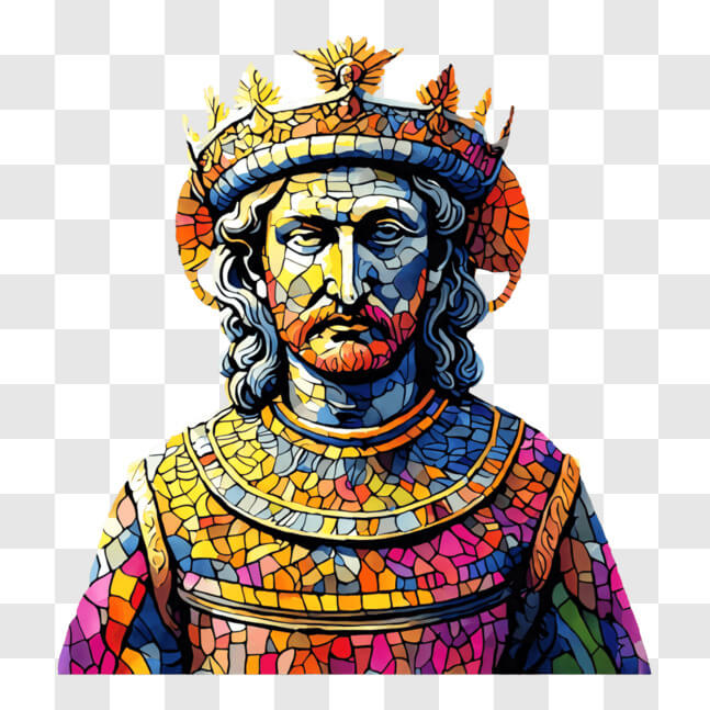 Download Stained Glass Portrait of a Medieval King PNGs Online ...