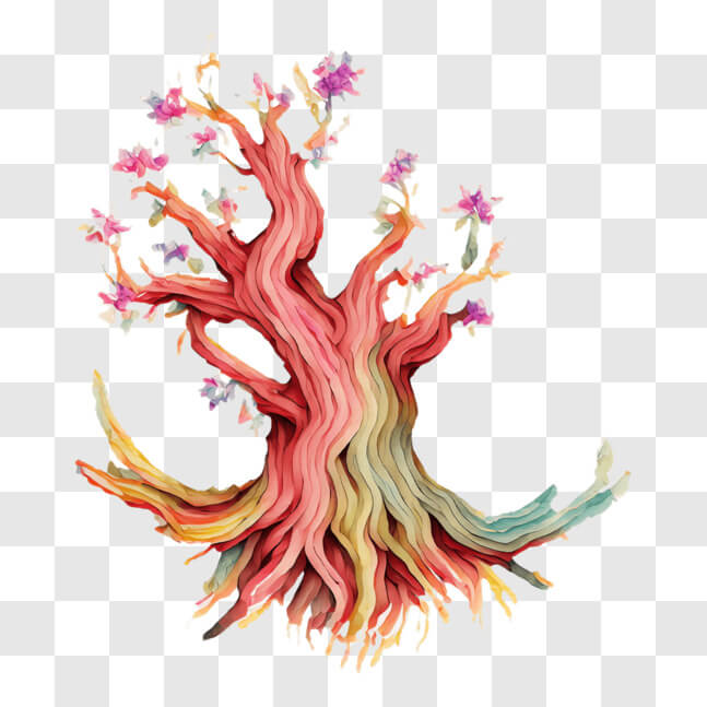 Download Colorful Tree with Flowers - Nature Photography PNG Online ...