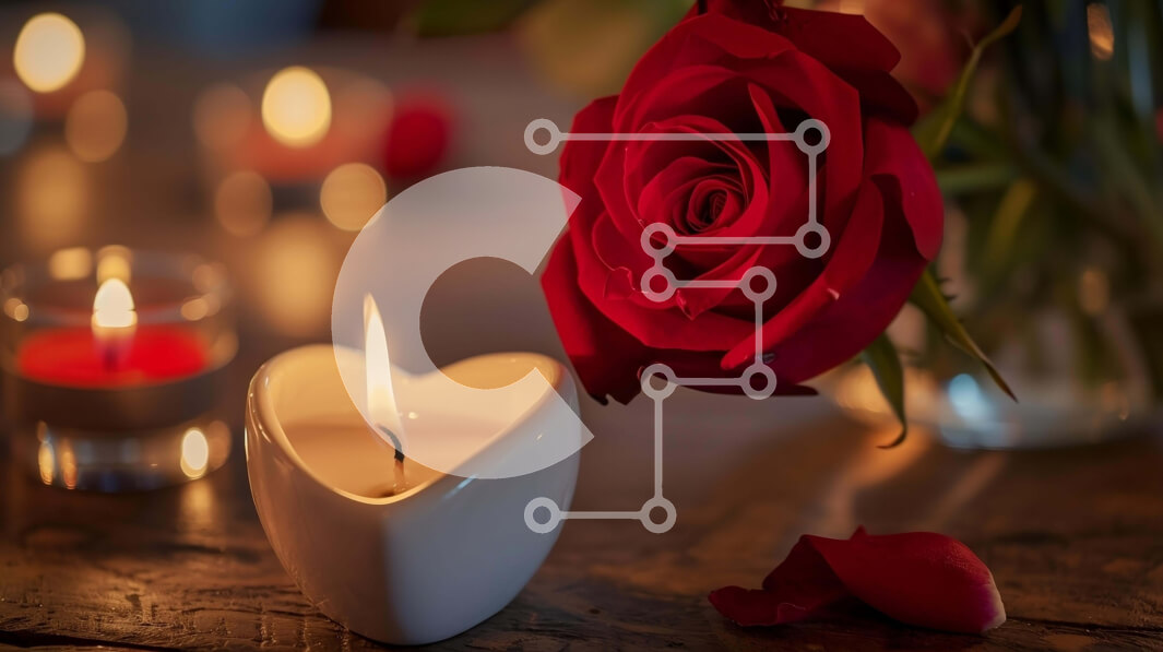 Download Romantic Valentine's Day Table Setting with Rose and Candles ...