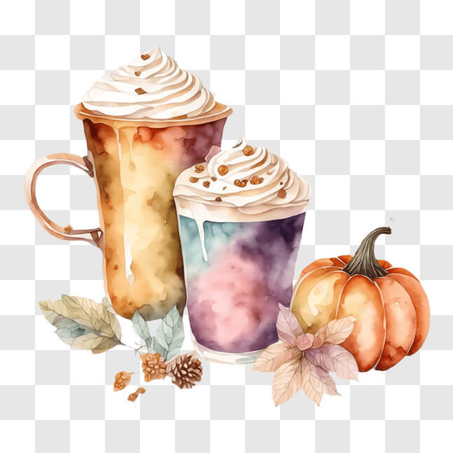Download Delicious Coffee with Fall Vibes PNG Online - Creative Fabrica