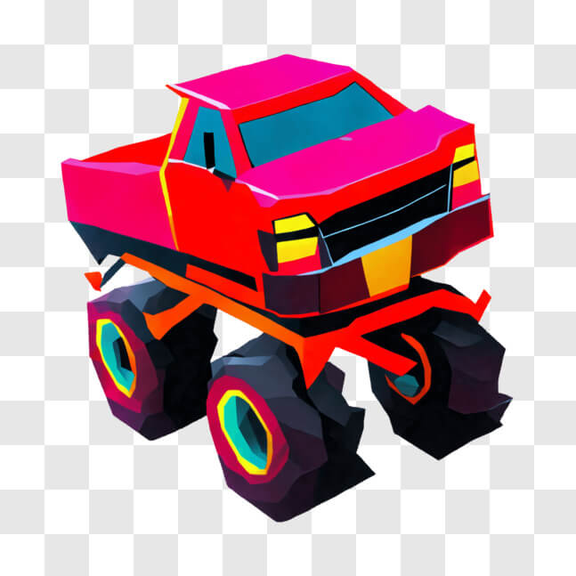 Download Colorful Cartoon Monster Truck for Fun Activities PNG Online ...