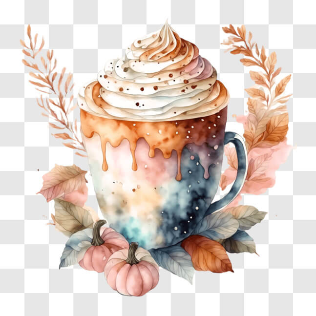 Download Autumn Coffee Cup Illustration PNG Online - Creative Fabrica
