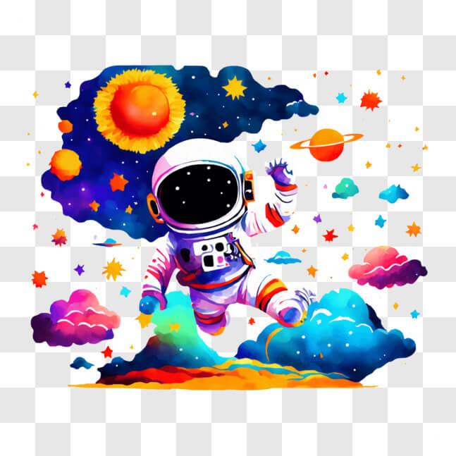 Descarga Astronauta en el espacio con planetas y estrellas PNGs En ...