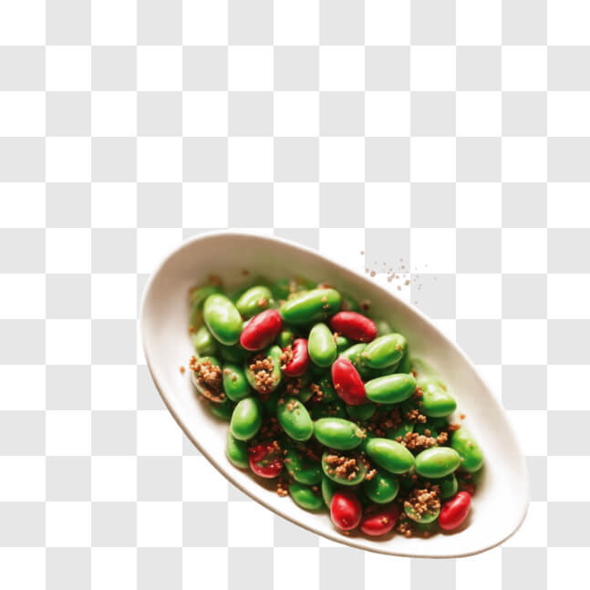 Download Fresh Green Beans and Red Peppers Bowl PNG Online - Creative ...