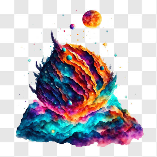 Download Stunning Colorful Galaxy Art for Your Spacethemed Room PNG