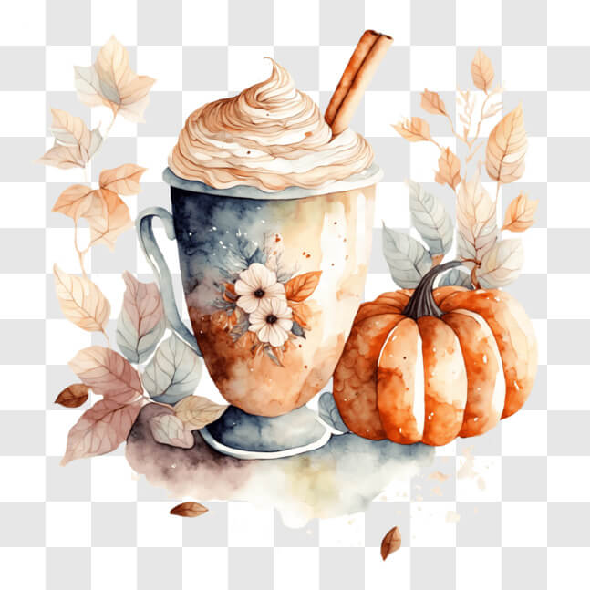 Download Autumn Hot Cocoa with Whipped Cream and Cinnamon Sticks PNG ...