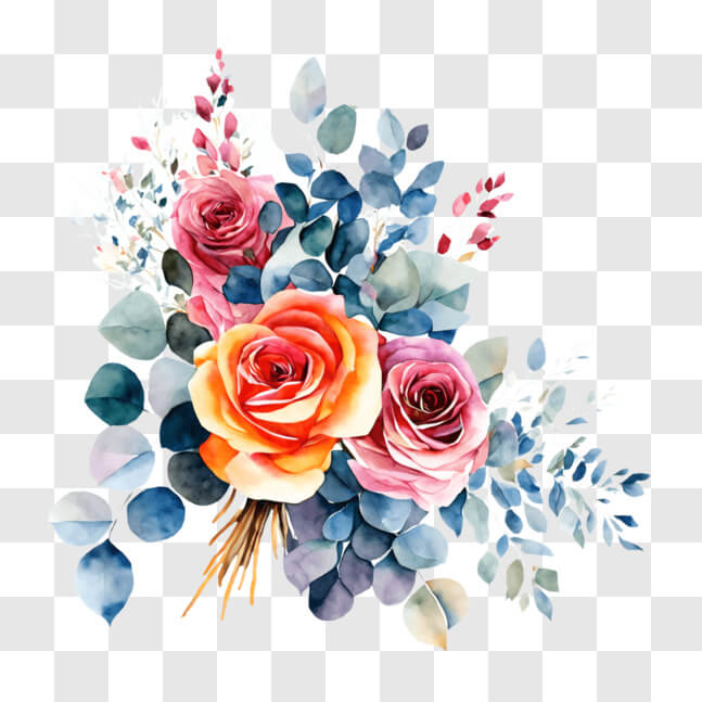 Download Vibrant Watercolor Bouquet for Special Occasions PNG Online ...