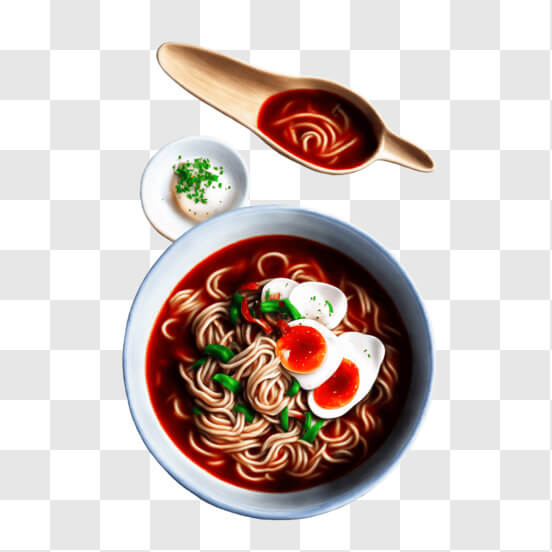 Scarica Appetitosa ciotola di Ramen - Zuppa di noodle giapponese PNG Online  - Creative Fabrica