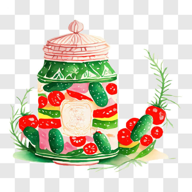 Download Colorful Illustration of Delicious Pickled Vegetables in a ...