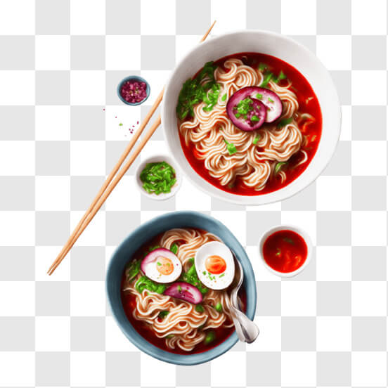 Descarga Delicioso cuenco de fideos ramen con varios ingredientes PNG En  Línea - Creative Fabrica