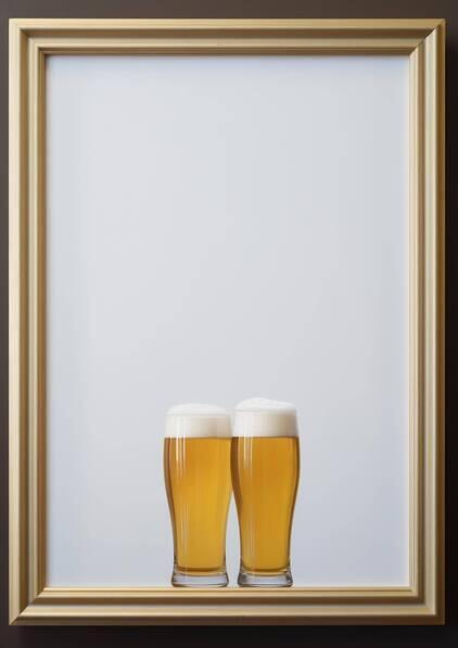 Download Two Mugs of Beer in a Gold-Framed Frame Backgrounds Online ...