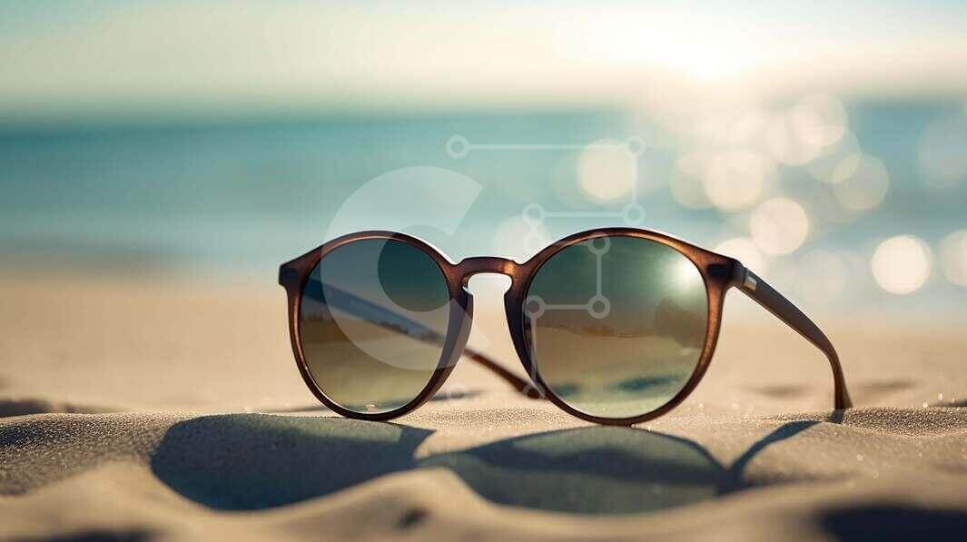 Sunglasses on the Beach - Relaxing Under the Sun stock photo | Creative ...
