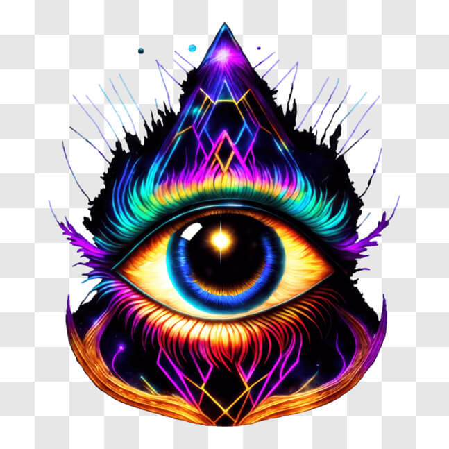 Download Mystical All Seeing Eye and Colorful Triangle PNGs Online ...