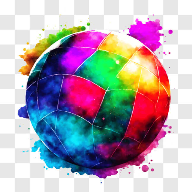 Download Vibrant Paint-Splattered Ball for Art or Sports PNG Online ...