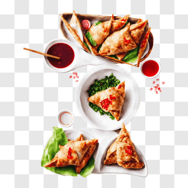 Download Delicious Assorted Food Platters with Samosas, Sandwiches, and ...