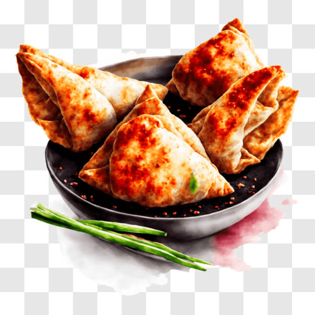 Download Authentic Chinese Fried Dumplings Ready to Eat PNG Online ...