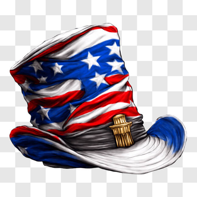 Download Top Hat with American Flag Design for Fourth of July PNG ...