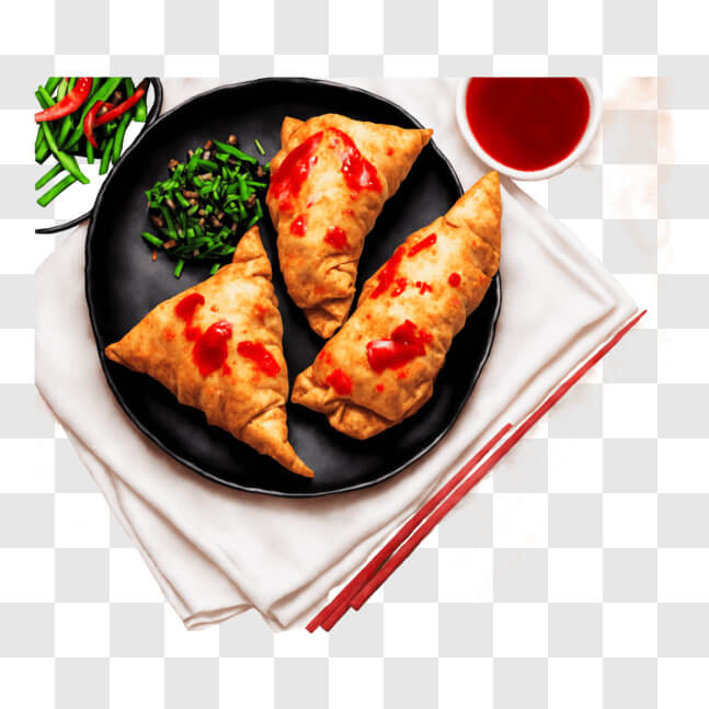 Download Delicious Asian-inspired Meal with Empanadas and Green Beans ...