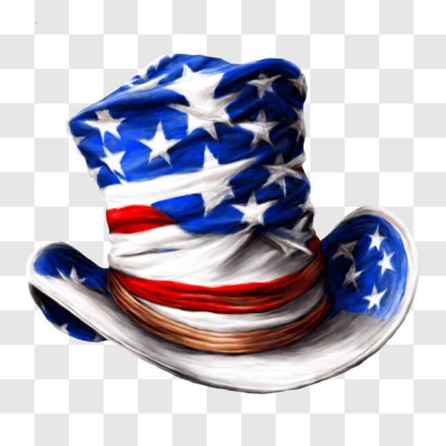Download Patriotic Top Hat with American Flag Design PNG Online ...