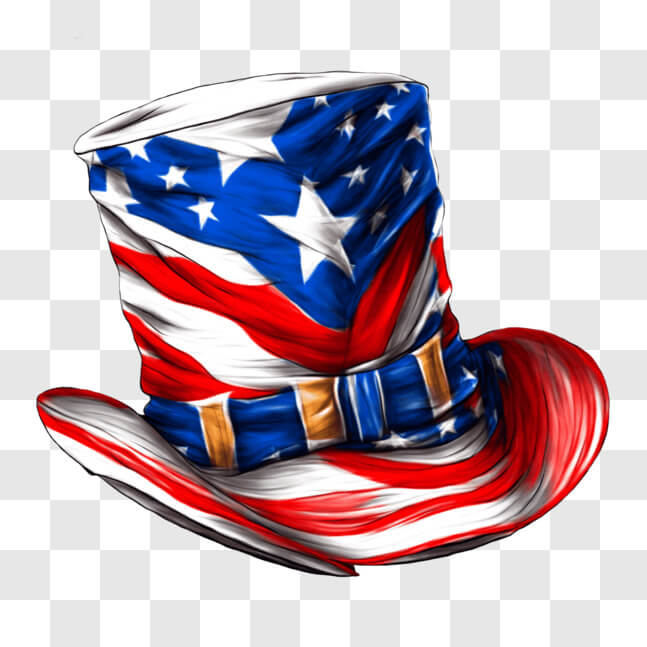 Download Patriotic Top Hat with American Flag Design PNG Online ...
