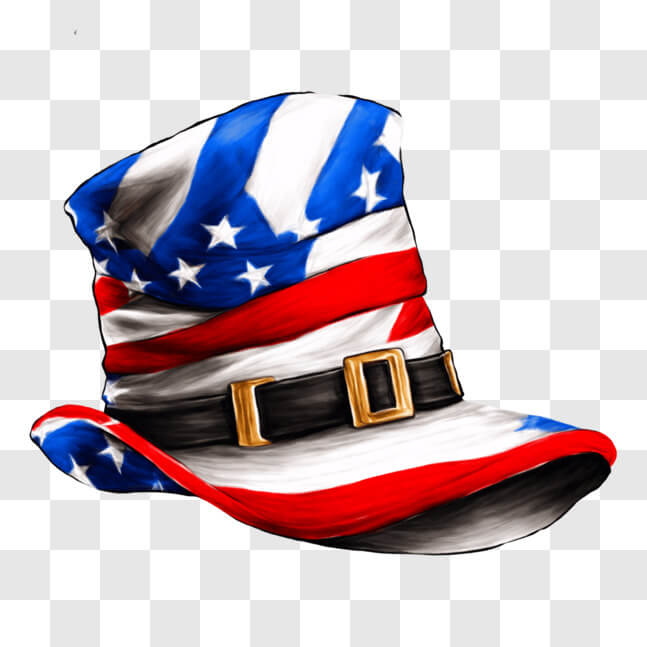Download American Flag Top Hat for 4th of July and Independence Day PNG ...