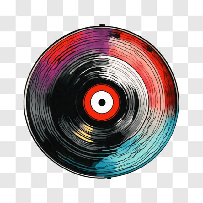 Download Colorful Vinyl Record on Black Background PNGs Online ...