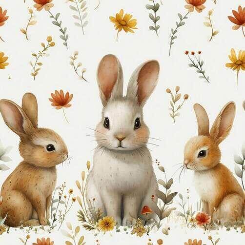 Download Seamless Easter Rabbit and Egg Pattern in Blue Background ...