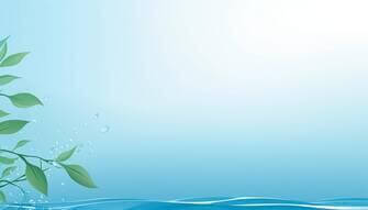 Unterwasserszene mit blauem Hintergrund und grünen Blättern Hintergründe thumbnail