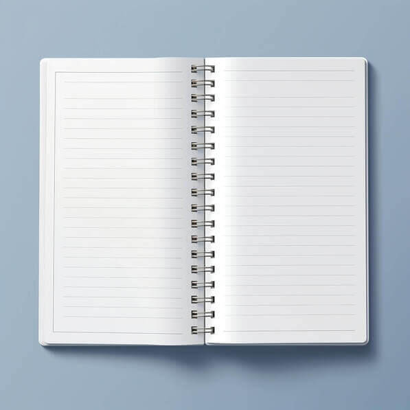 Download Open Notebook on Blue Background Mockups Online - Creative Fabrica