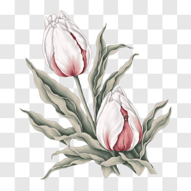 Download Beautiful Spring Blooming White Tulips PNG Online - Creative ...