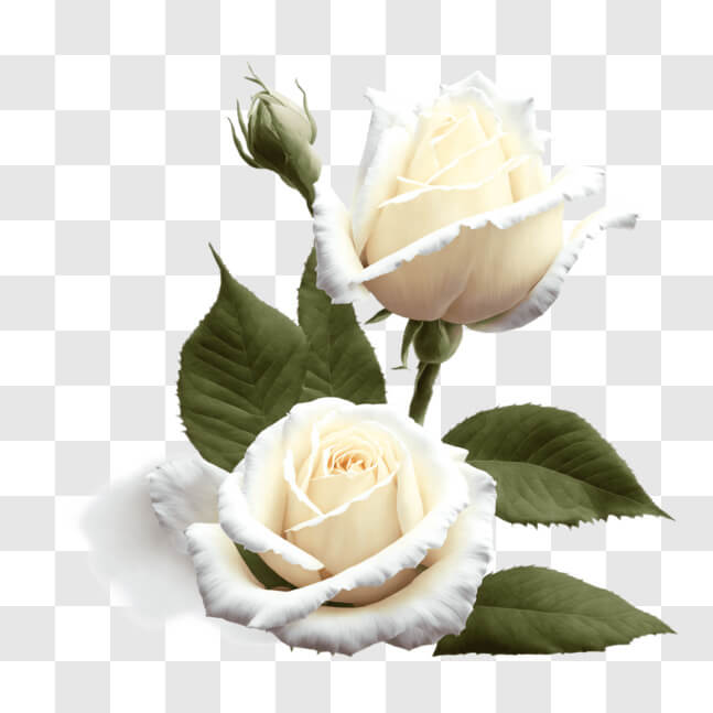 Download Elegant White Roses on Black Background PNG Online - Creative ...