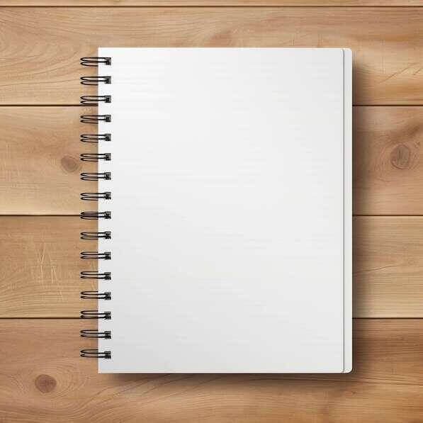 Notebook Jpg File Download Blank Notebook on Wooden Background Mockups Online - Creative ...