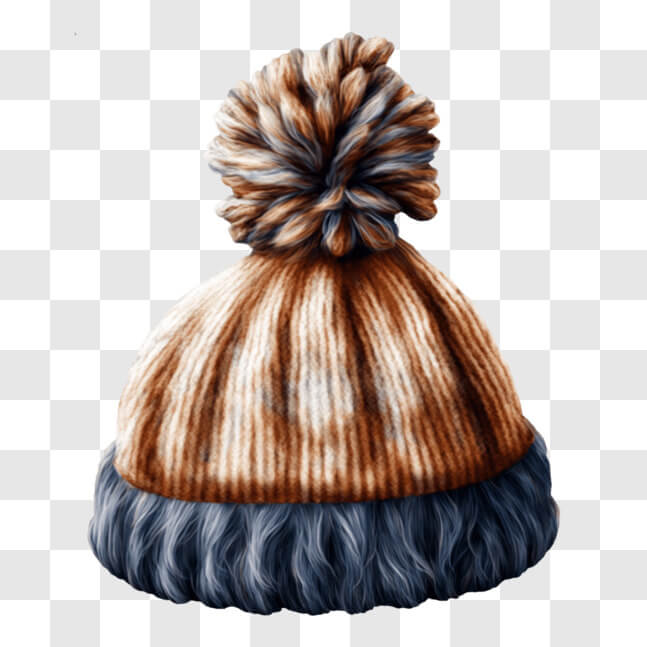 Download Stylish Knitted Hat with Orange Pom-Pom PNG Online - Creative ...