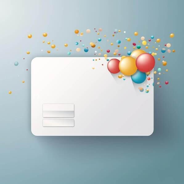 Download Colorful Balloons and Confetti Greeting Card on Blue ...