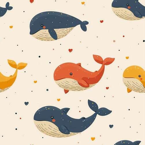 Download Cute Whale Seamless Pattern for Children's Rooms Patterns ...