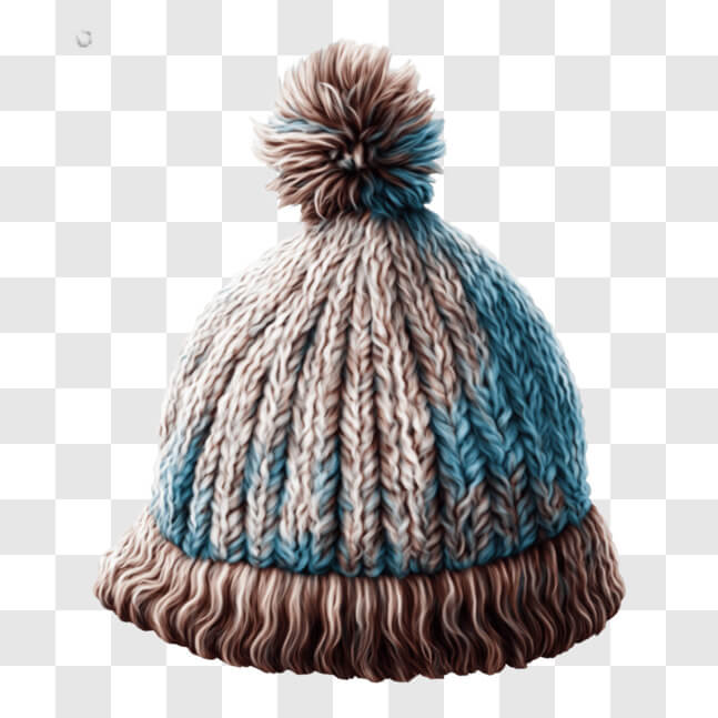 Download Stylish Knitted Beanie Hat with Pom-Pom PNG Online - Creative ...