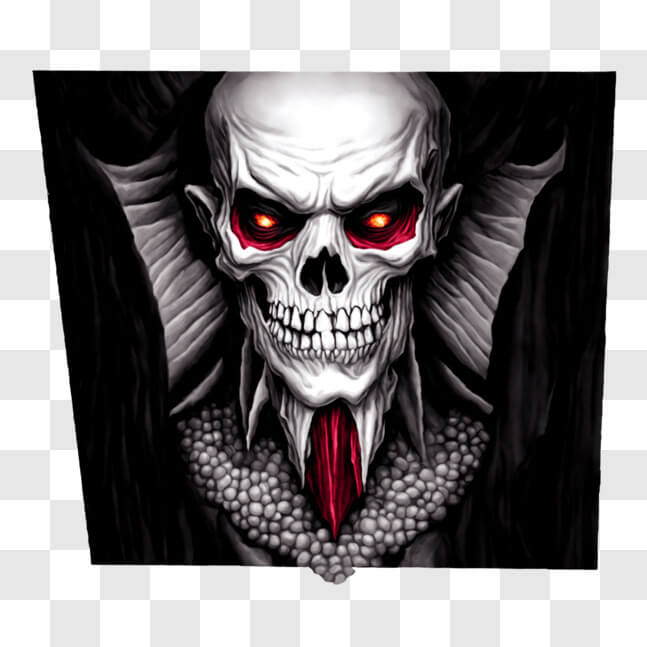 Download Dark and Mysterious Skull Illustration with Red Eyes PNG ...
