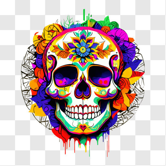 Download Colorful Sugar Skull for Dia de los Muertos (Day of the Dead ...