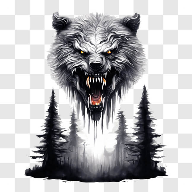 Download Wolf Head in Forest - Wildlife Conservation PNGs Online ...