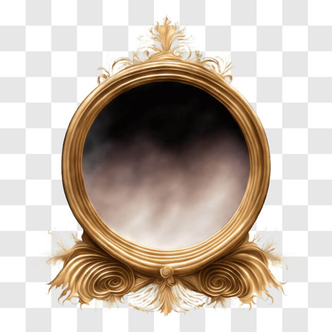 Download Elegant Ornate Mirror with Floral Designs PNG Online ...