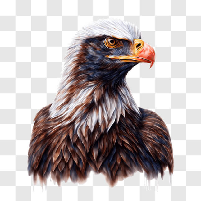 Download Beautiful Eagle's Head Painting with Colorful Accents PNG ...