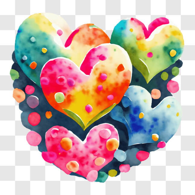 Download Vibrant Heart Watercolor Painting PNG Online - Creative Fabrica