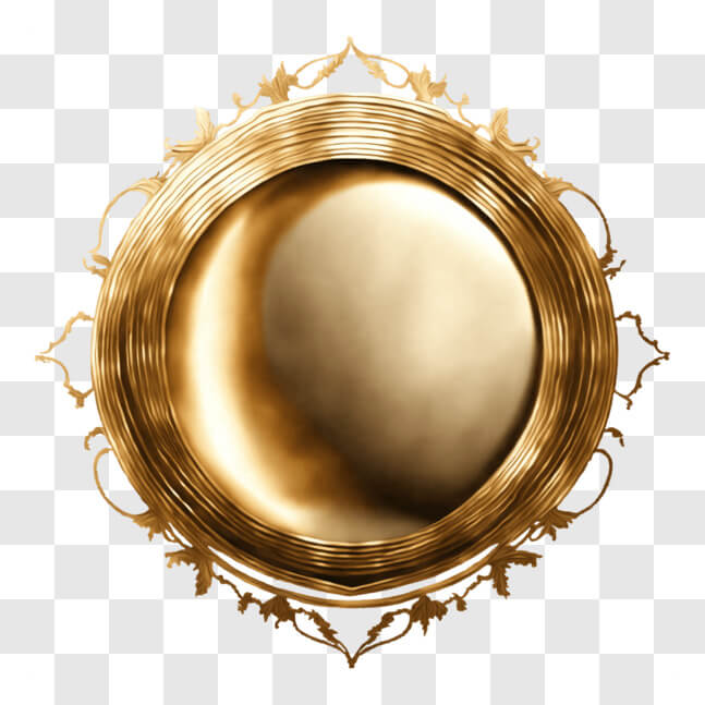Download Elegant Circular Gold Frame for Decorative Use PNG Online ...